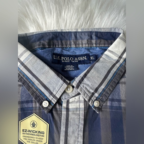 NWT Mens U.S. Polo Assn.® Button Down Woven Shirt - Navy - Picture 5 of 5